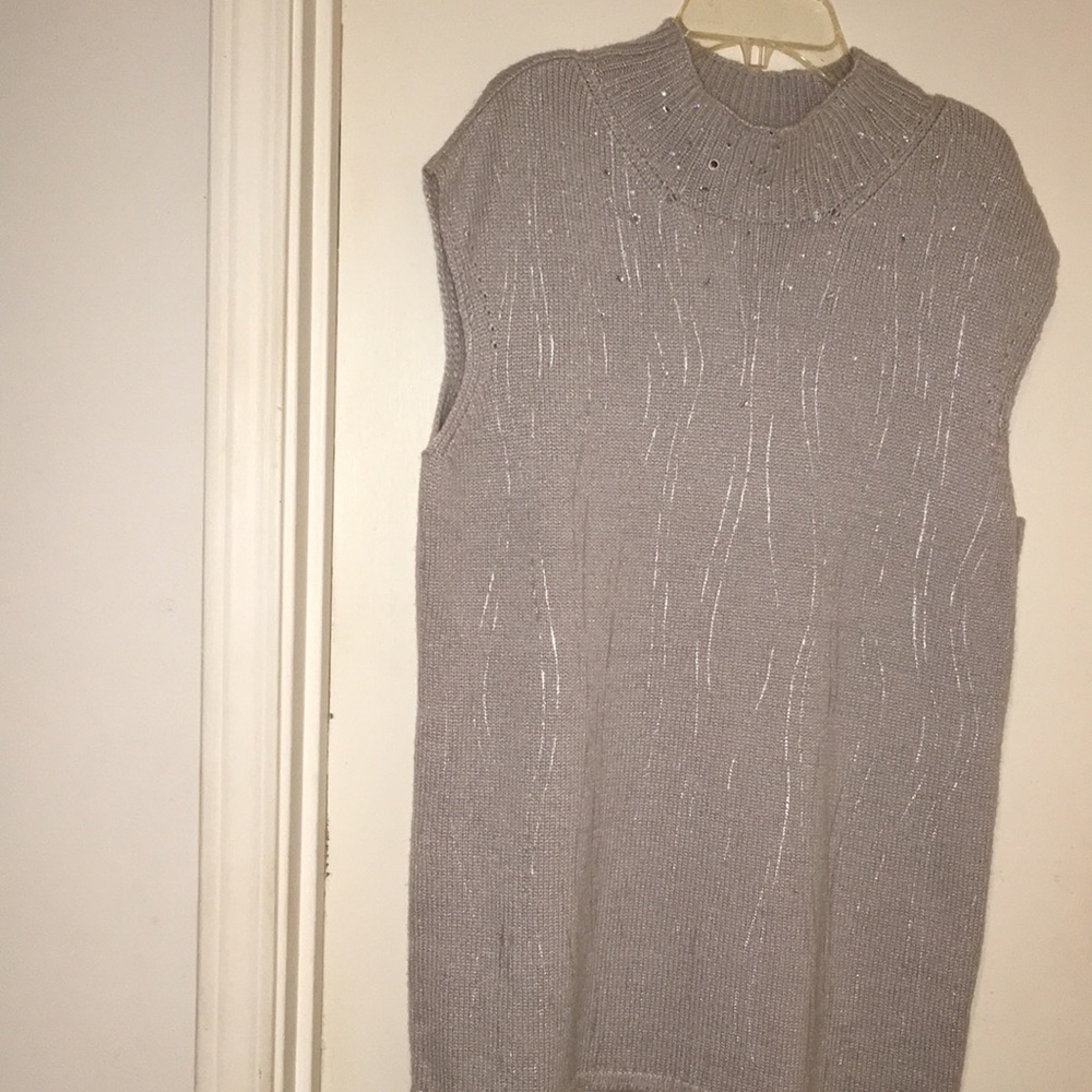 Escada grey mock turtle neck sweater